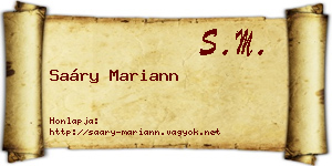 Saáry Mariann névjegykártya